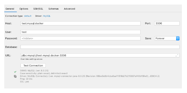 ssh docker database